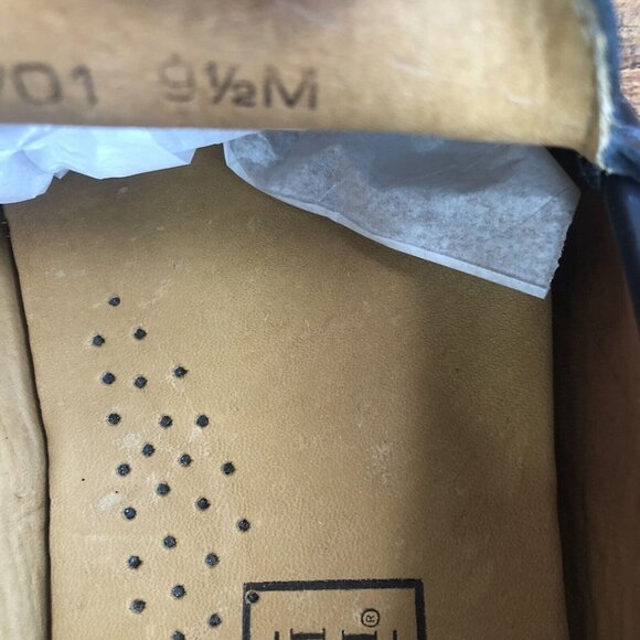 Mercanti Fiorentini Men 9.5 Driving Leather Loafers Shoe Black‎ Slip On Moc Toe - Picture 9 of 11